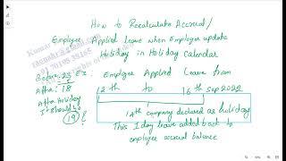 SAP SF Time off very important scenario-How to recalculate "Accrual Balance" based on adhoc Holiday