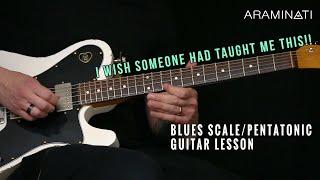 Blues Scale/Pentatonic Guitar Lesson One Shape to Rule Them All.