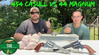 454 Casull VS 44 Magnum | Featuring The Kentucky Patriot | Ballistic Chicken Test!