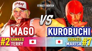 SF6  MAGO (#2 Ranked Terry) vs KUROBUCHI (#7 Ranked Marisa)  Street Fighter 6 High Level Gameplay