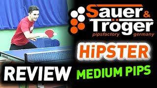 Review Sauer&Troeger HIPSTER test: medium pips for maximum control, grippy slow pimple rubber