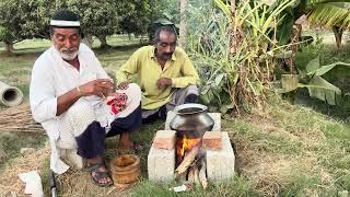 Making Chicken potatoe korma in natural environment village life