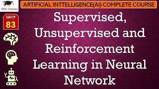 L83: Supervised, Unsupervised and Reinforcement Learning in Neural Network | Artificial Intelligence