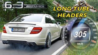 582HP Mercedes C63 AMG w/ LONG TUBE HEADERS | 305KM/H on AUTOBAHN