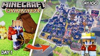 100 Days Building a HUGE Civilization in Minecraft (Full Movie)