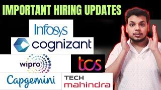 Infosys , Capgemini , Cognizant , TCS , Wipro Elite Hiring Updates | OFF Campus Drives 2024 Updates