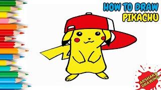 How to Draw Cool Pikachu Easy | Arshaka Drawing