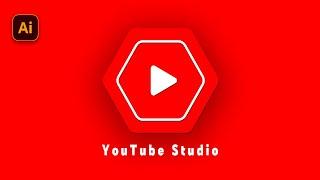 How To Draw The Youtube studio Logo  | illustrator tutorial