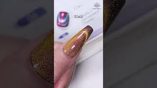 Nail Tips!! Reflective Glass Cat Magnetic Gel Colors Swatches