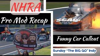 NHRA Sunday Funny Car call out race along with Pro Mod Series race in Indy The Big Go #race #racecar