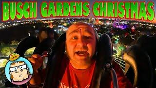 Busch Gardens Tampa - Christmas Town 2024 - Roller Coasters at Night!