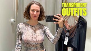 [4K] Transparent Lingerie Try on Haul | No Bra Sheer Outfits (2024) | See Through Try On Haul