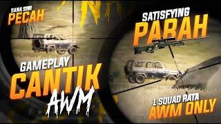 GAMEPLAY CANTIK & SATISFYING AWM !! 1 SQUAD RATA AWM ONLY !! #pubg