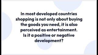 IELTS Essay Topic: Shopping as Entertainment - Positive or Negative?