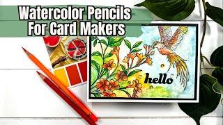 How to use watercolor pencils for card making.