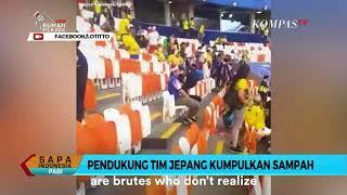 Usai Laga, Suporter Jepang Lakukan Bersih-bersih Stadion