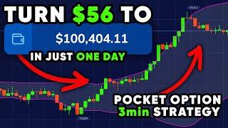 EASY TURN $56 to $100k in 1 DAY! Pocket Option STRATEGY for Binary Options Trading
