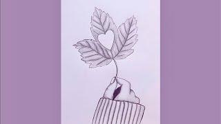 How to draw || A hand holding a maple leaf || Step by step Pencil Sketch for beginners