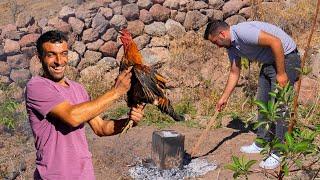 We Cooked the Village Rooster in a Big Tin Can