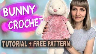 Crochet Velvet Bunny Rabbit Step-by-Step Tutorial & Free Pattern