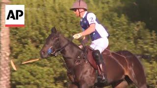 Prince Harry scores goal in charity polo match as Meghan, Netflix cameras look on