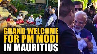 PM Modi receives warm welcome in Mauritius by Indian Diaspora