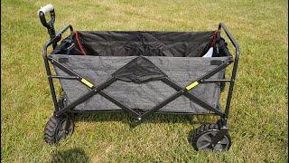 MacSports Collapsible Outdoor Folding Wagon Portable Cart Unboxing and Review