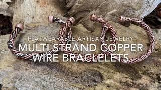 Multi strand copper wire bracelets by Flatwearable Artisan Jewelry