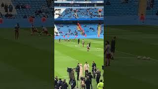 Liverpool warming up before the game with Man City #shorts