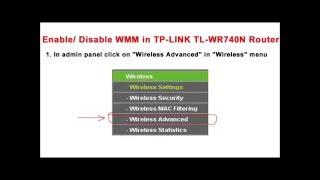 TP Link TL WR740N wireless router wmm settings