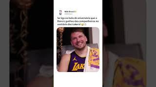 O BOLO DE ANIVERSÁRIO DO DONCIC!  #Shorts #NBA #Basquete