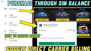 Free Fire Topup Diamonds With Sim Balance | How To Make App Purchasing Via Sim Balance | GOOGLE DCB