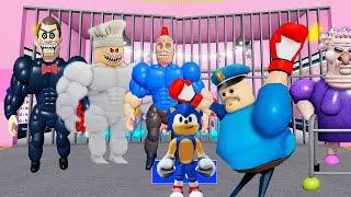 Playing As Tiny SONIC  in Barry's Prison Run Obby Walkthrough Roblox