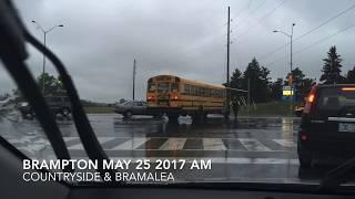 School Bus vs Auto Accident Brampton - dashcam