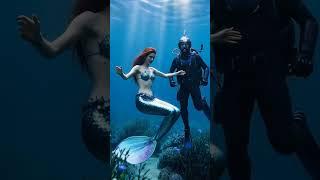 Secrets Beneath the Surface #mermaid #diving #underwaterworld #fantasy #oceanmagic #shorts