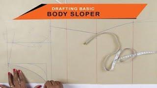 Lesson 2 - How to make a simple Kurti/dress - drafting pattern on paper (body sloper) - easy DIY
