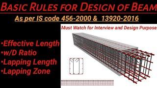 Basic Rules for Design of Beam || Important points  about Beam Design || Civil Engineering Videos