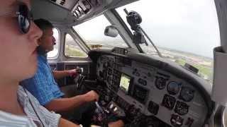 King Air F90 Cockpit Landing New Orleans Intl. Airport (KMSY)