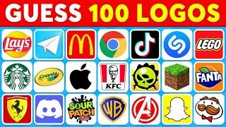 Guess the Logo in 3 Seconds  100 Famous Logos | Logo Quiz 2024