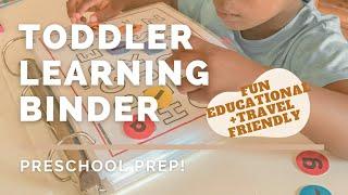 Toddler Learning Folder(Preschool Prep)| Fun & Educational Activities | Travel Activities for Kids