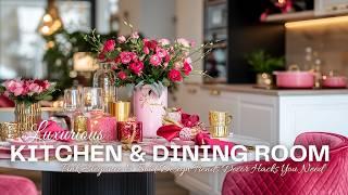 Valentine's Day Kitchen & Dining Room: Pink Elegance & Bold Design Trends Decor Hacks You Need