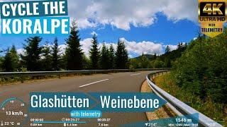 Koralpe Mountain - Glashütten - Weinebene Hill Climb - Indoor Cycling Video with telemetry