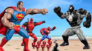 Who’s the Strongest? Superman, Deadpool, Spider-Man, and Venom Compete! || LIVE STORY ACTION