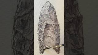 Painting a 12,000 year old Clovis Point #archaeology #art #ancient (modern reproduction)