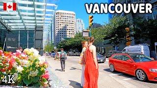  【4K】️ Downtown Vancouver  BC, Canada. Amazing sunny day. Travel Canada. Jul 2024.