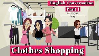 Clothes shopping in English | At the Shopping Mall | English Conversation | Shopping for Clothes |