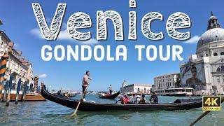 Venice Gondola Ride with Rialto Bridge in 4k