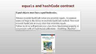 Equals and hashcode contract