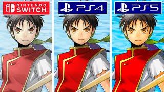 Suikoden 1 and 2 HD Remaster PS4 vs PS5 vs Nintendo Switch Graphics Comparison