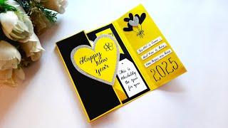 DIY Happy New Year Greeting Card 2025 | Handmade Greeting Card | New Year Special | Tutorial